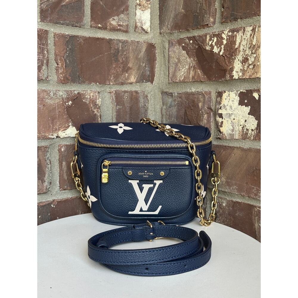 Louis Vuitton Mini Bum Bag Bicolor Monogram Empreinte Giant Blue 70032
